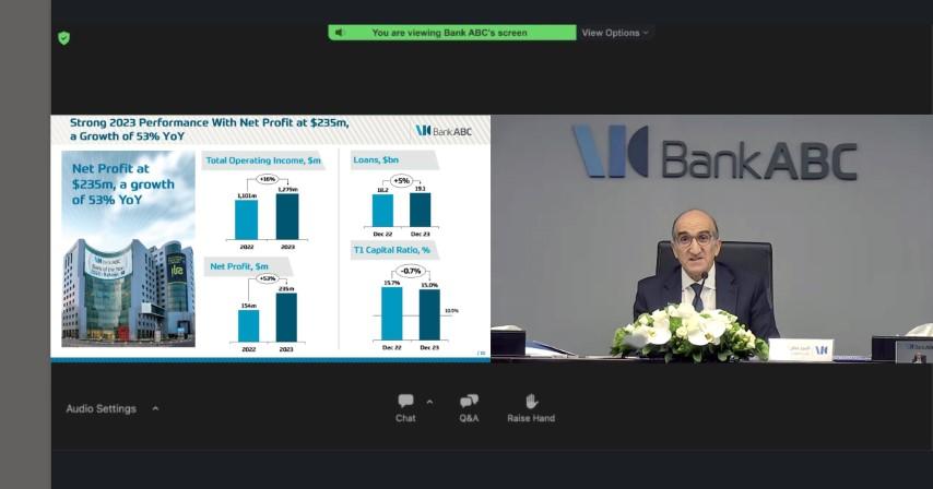 الجمعية العامة لبنك ABC توافق على توزيع أرباح نقدية بقيمة 70 مليون دولار أمريكي